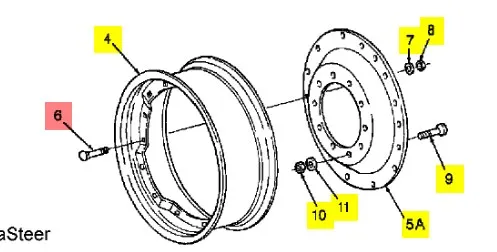 9845488 - Болт М16х50мм диска колес. составн. перед. TGT8./Mg.